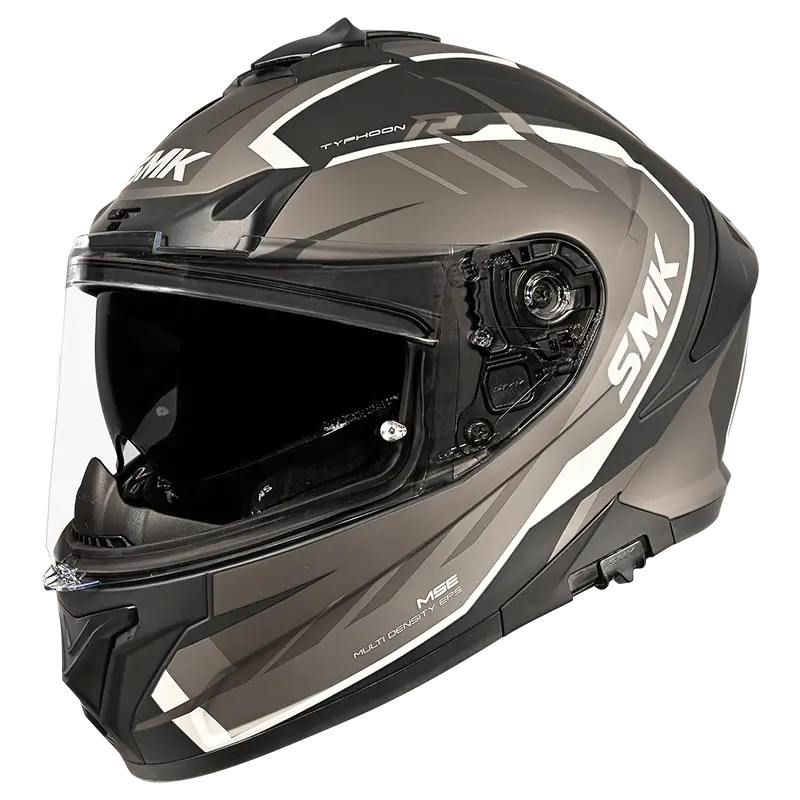 SMK HELMET TYPHOON AEROT MATT BLACK GREY (MA266)