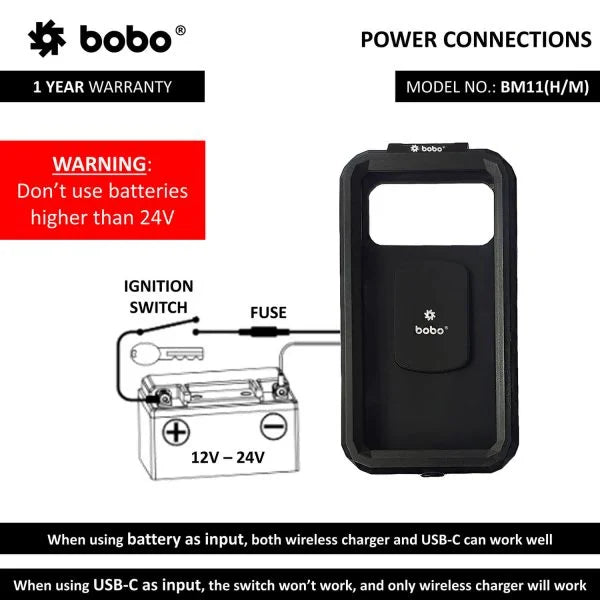 BOBO BM11H WATERPROOF WIRELESS CHARGER USB C PORT