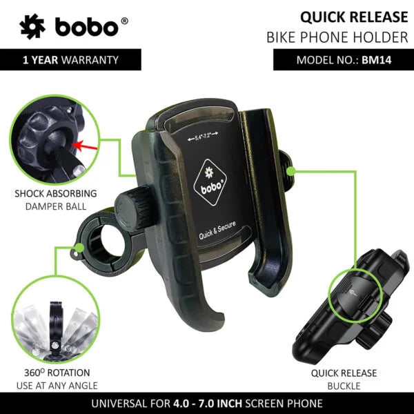BOBO BM14 PHONE HOLDER QUICK RELEASE