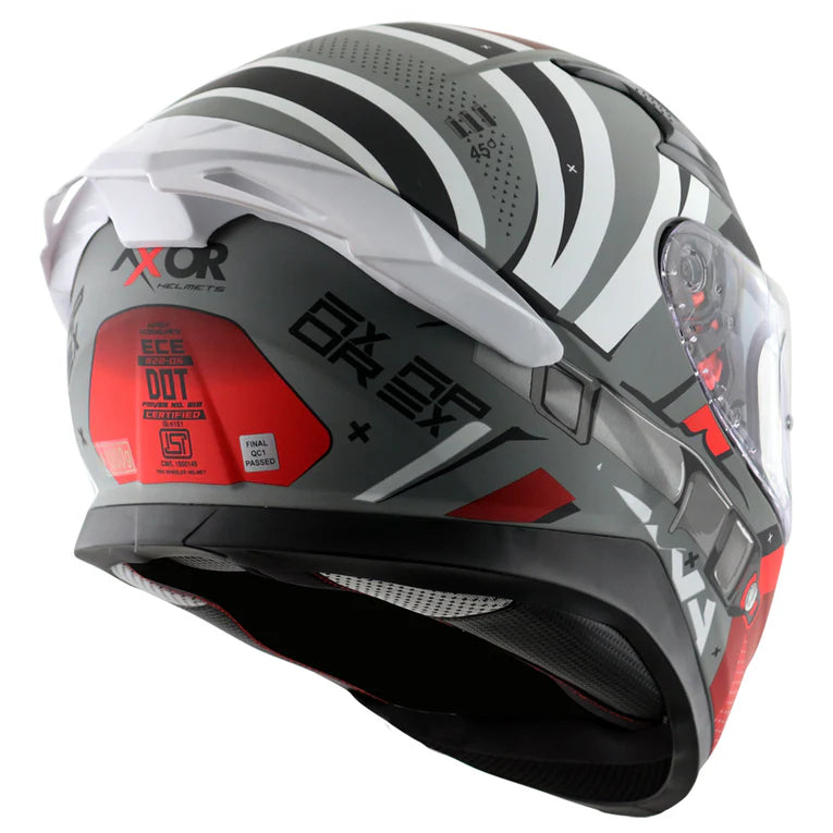 AXOR HELMET APEX HEX 2 DULL COOL GREY RED