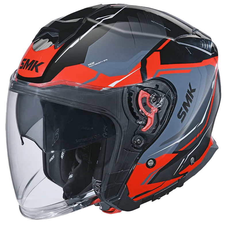 SMK HELMET GTJ ESCAPE BLACK RED GREY (GL236)