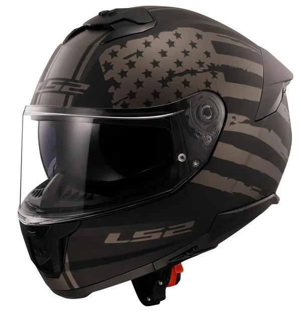 LS2 HELMET FF320 STREAM II FLAG MATT BLACK GREY