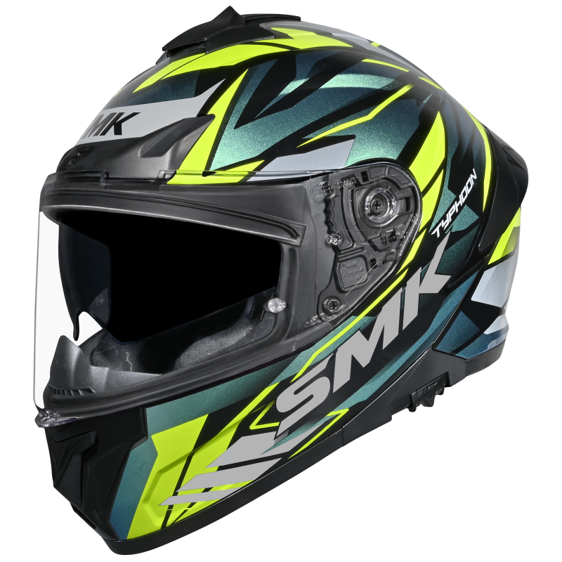 SMK HELMET TYPHOON REVAL MATT BLACK BLUE FLUO YELLOW (MA254C)