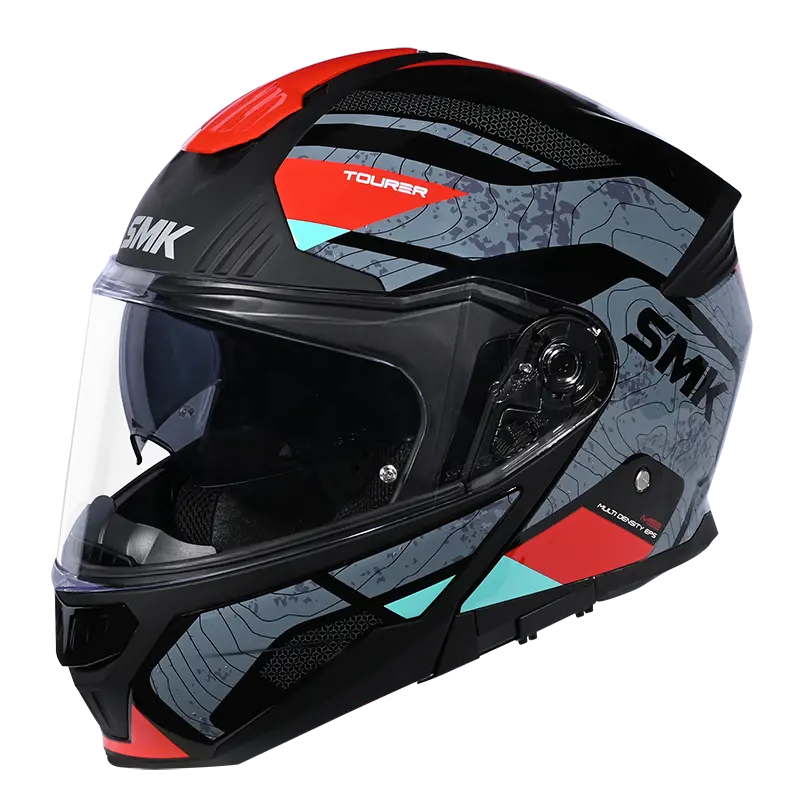 SMK HELMET GULLWING NAVIGATOR MATT BLACK GREY RED (MA263)