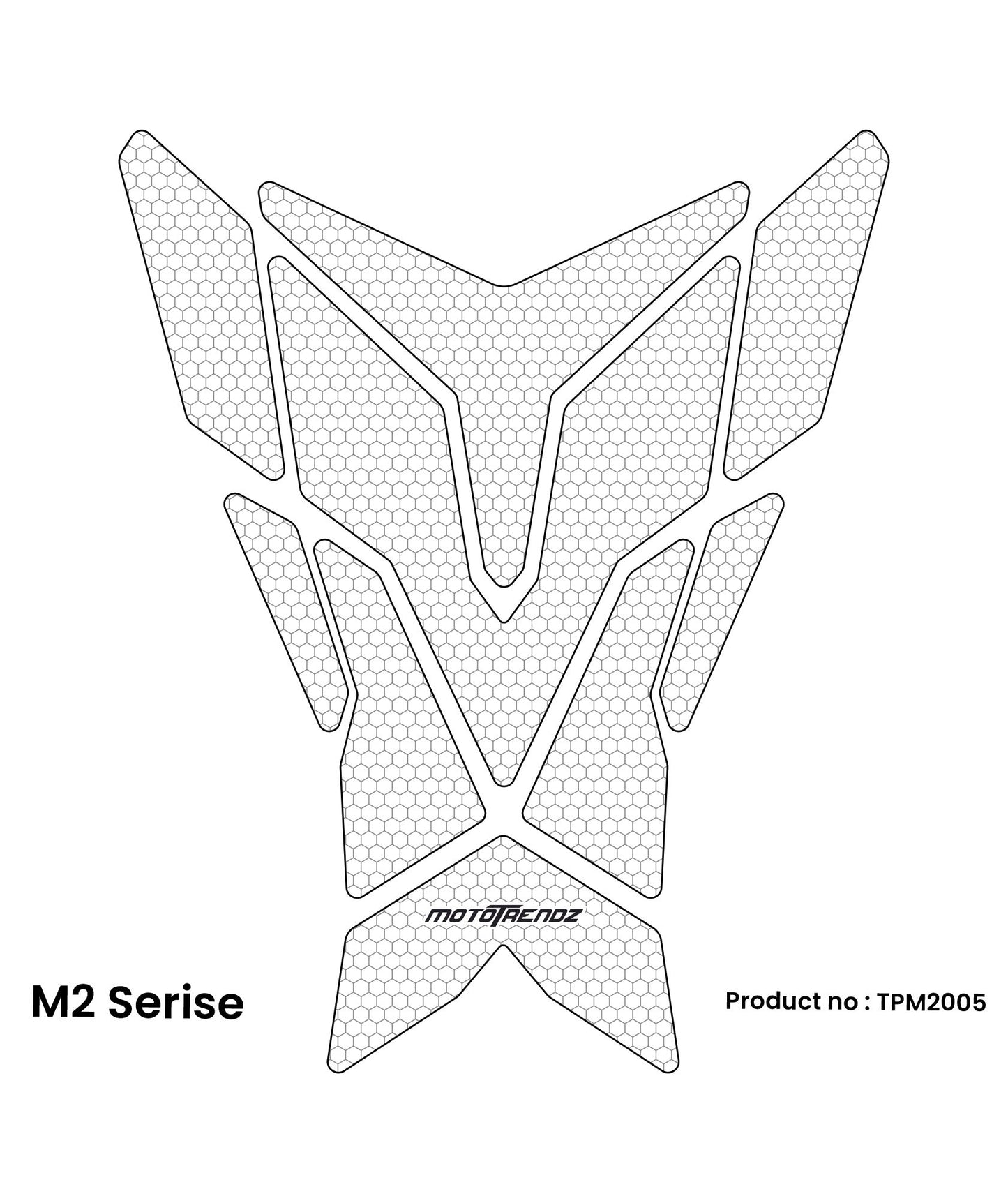 MOTOTRENDZ TANK PAD M2 CLEAR W PATTERN