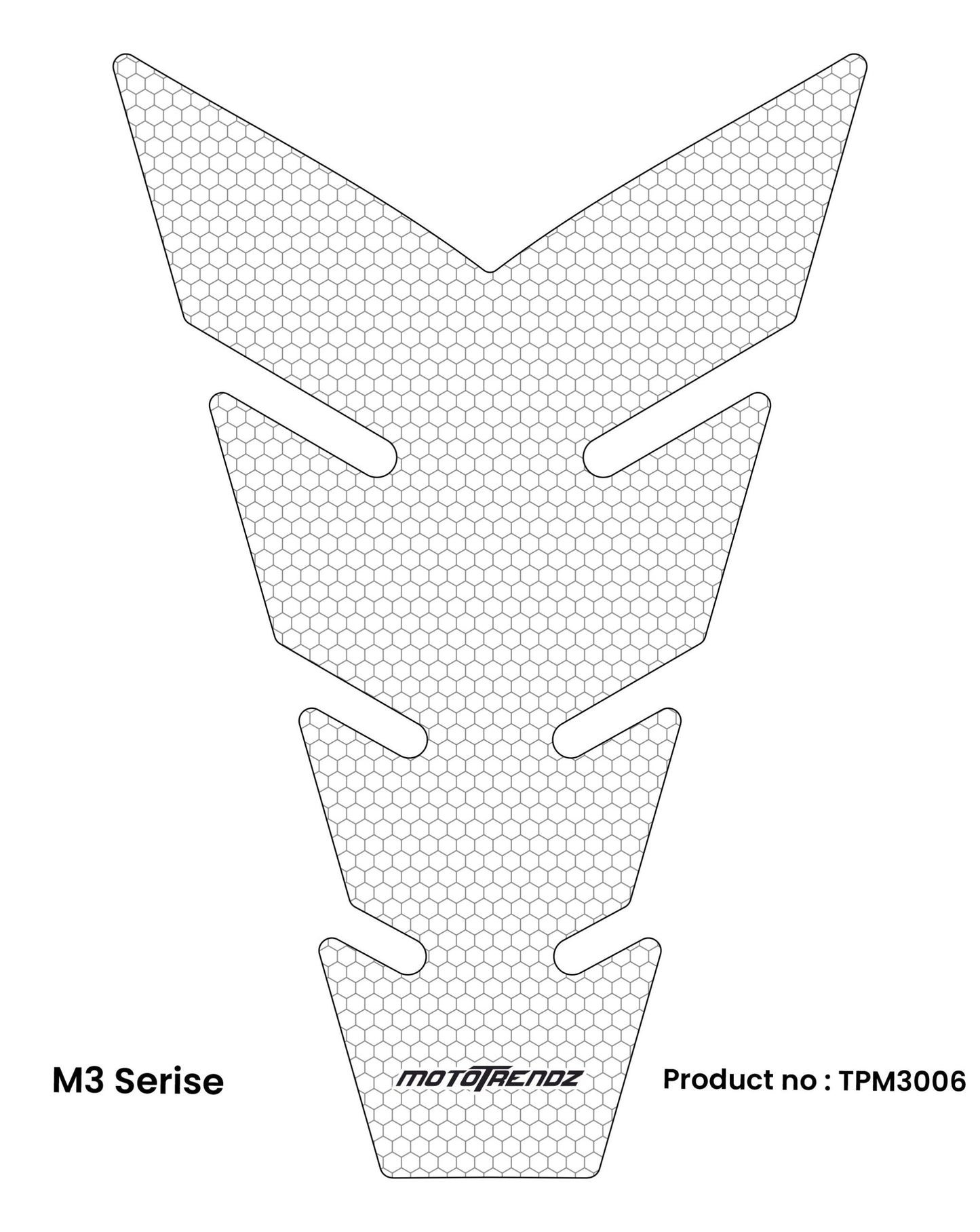 MOTOTRENDZ TANK PAD M3 CLEAR W PATTERN