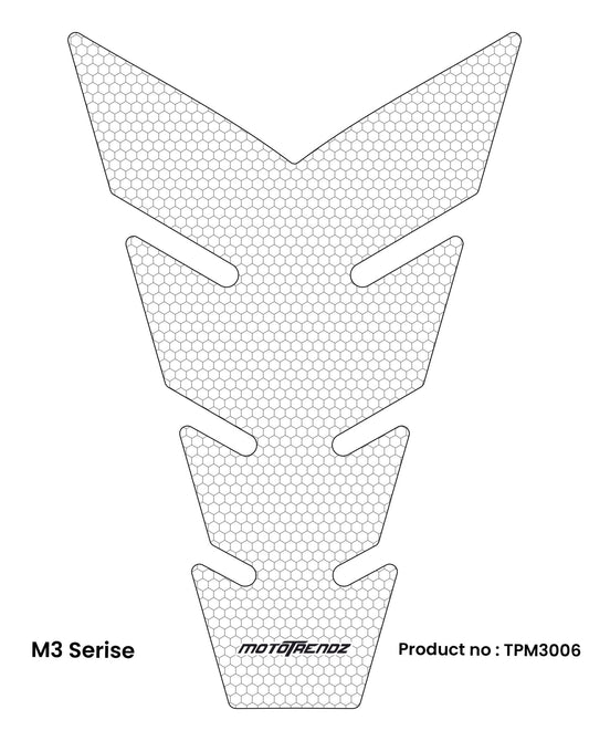 MOTOTRENDZ TANK PAD M3 CLEAR W PATTERN
