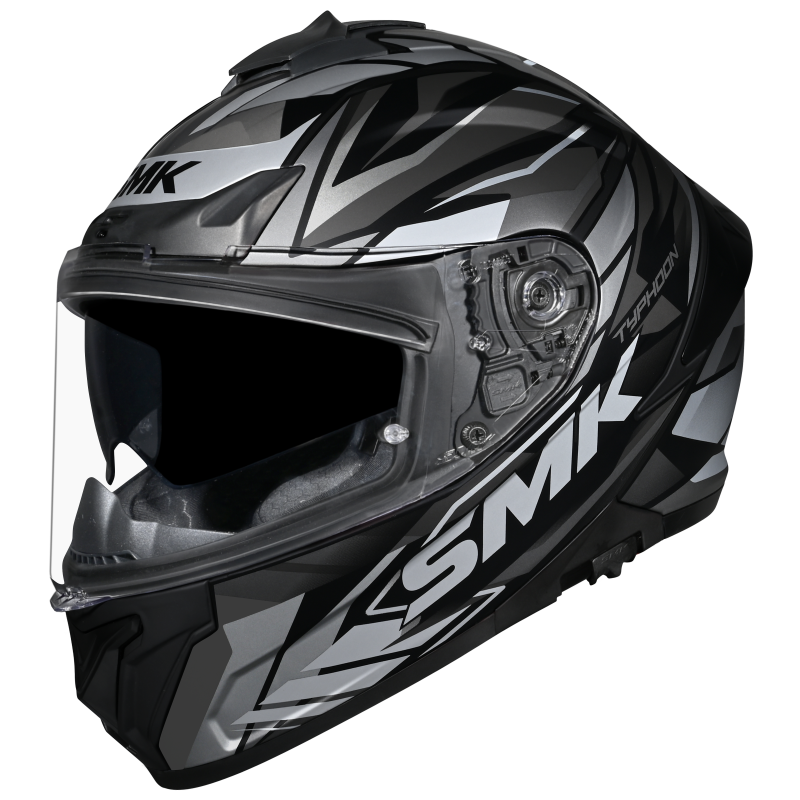 SMK HELMET TYPHOON RIVAL MATT BLACK GREY (MA266)