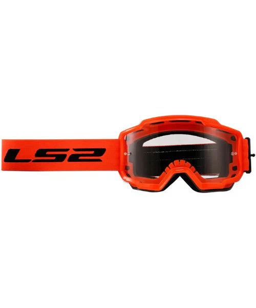 LS2 OFFROAD GOGGLE CHARGER PRO HIVIZ ORANGE WITH CLEAR VISOR