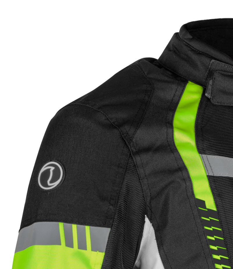 RYNOX JACKET TORNADO PRO 4 BLACK HI-VIZ GREEN