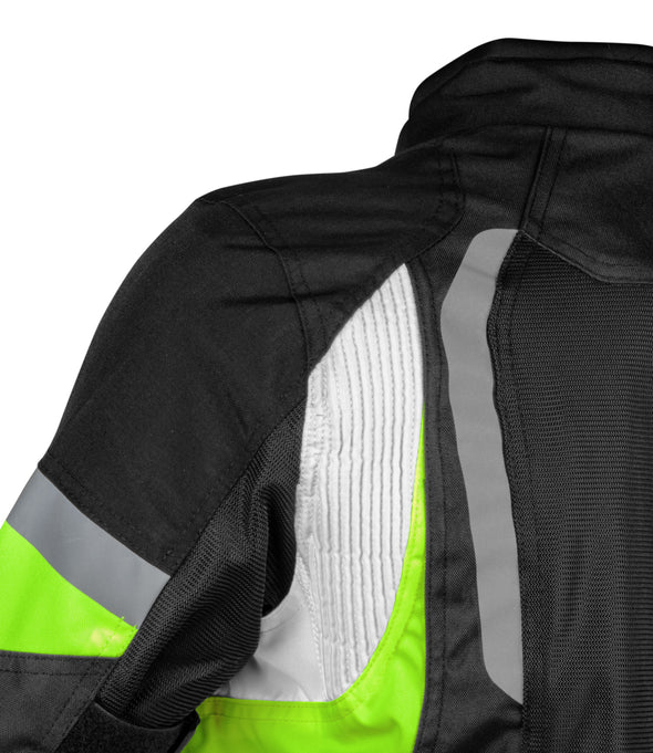 RYNOX JACKET TORNADO PRO 4 BLACK HI-VIZ GREEN
