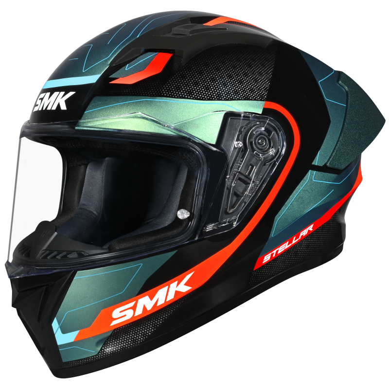 SMK HELMET STELLAR SP FLIGHT BLACK BLUE ORANGE (GL257C)