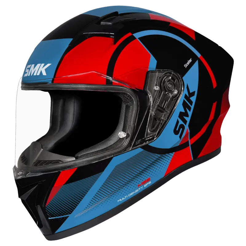 SMK HELMET STELLAR FARO MATT BLACK RED GREY (MA236)