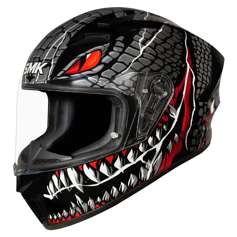 SMK HELMET STELLAR SP TAOTEI MATT BLACK GREY RED (MA263)