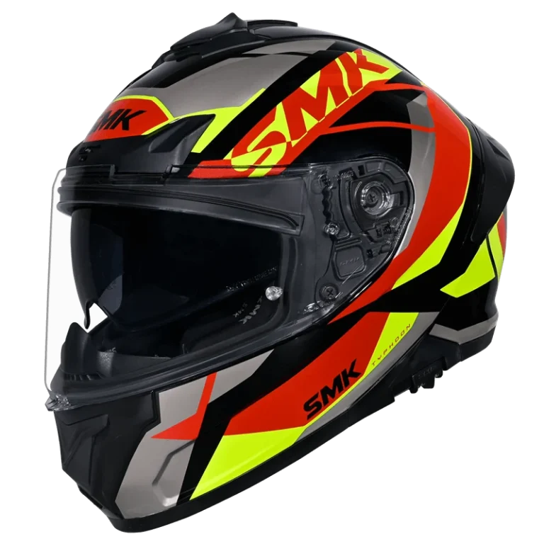 SMK HELMET TYPHOON STYLE MATT BLACK RED YELLOW (MA234)