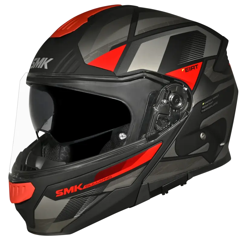 SMK HELMET GULLWING VENTURE BLACK GREY RED (GL263)