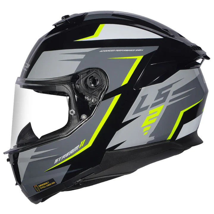 LS2 HELMET FF320 STREAM II METEOR BLACK FLUO YELLOW