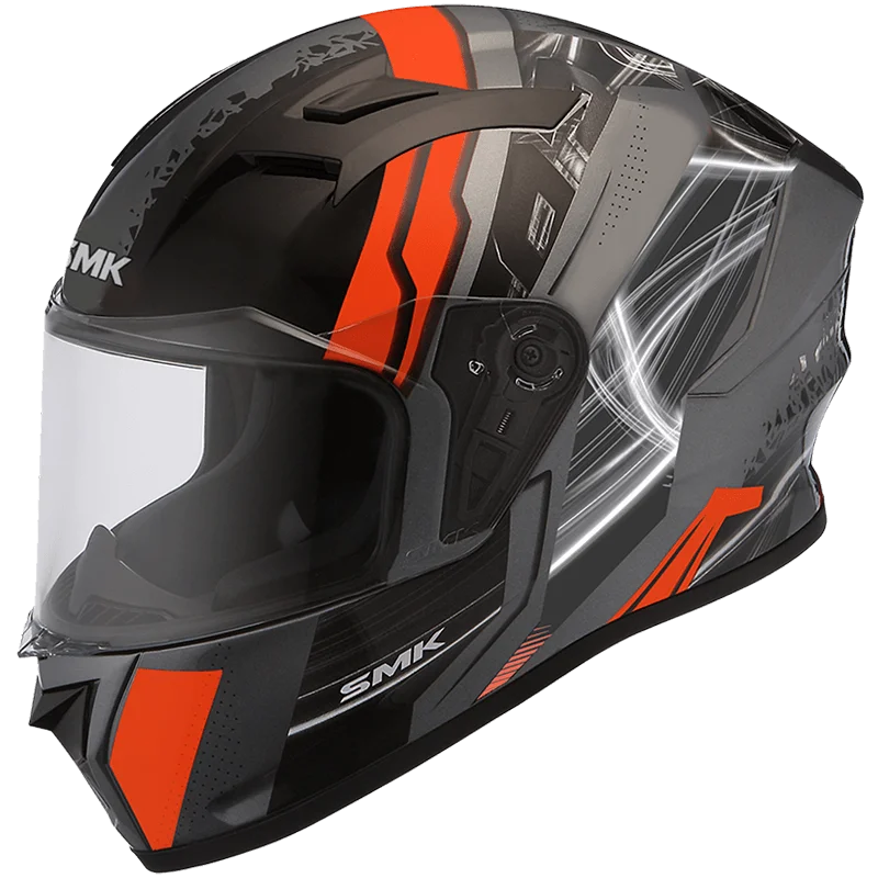 SMK HELMET STELLAR SWANK GREY ORANGE BLACK (GLDA672)