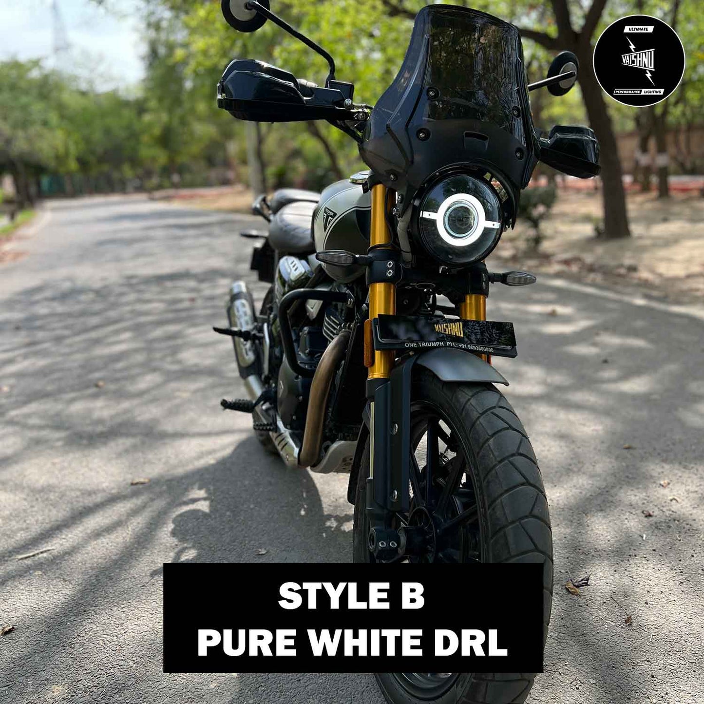 VAISHNU HEADLIGHT TYPE DRL B PURE WHITE TRIUMPH SPEED/SCRAMBLER 400