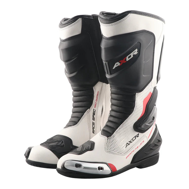 AXOR BOOTS RACER TEC BLACK WHITE RED