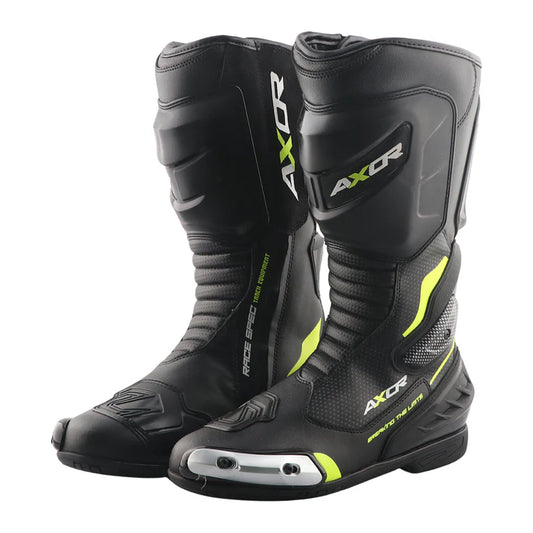 AXOR BOOTS RACER TEC BLACK NEON GREEN