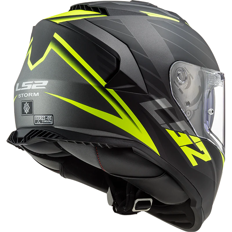 LS2 HELMET FF800 STORM II NERVE BLACK HIVIZ YELLOW