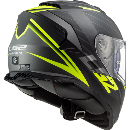LS2 HELMET FF800 STORM II NERVE BLACK HIVIZ YELLOW