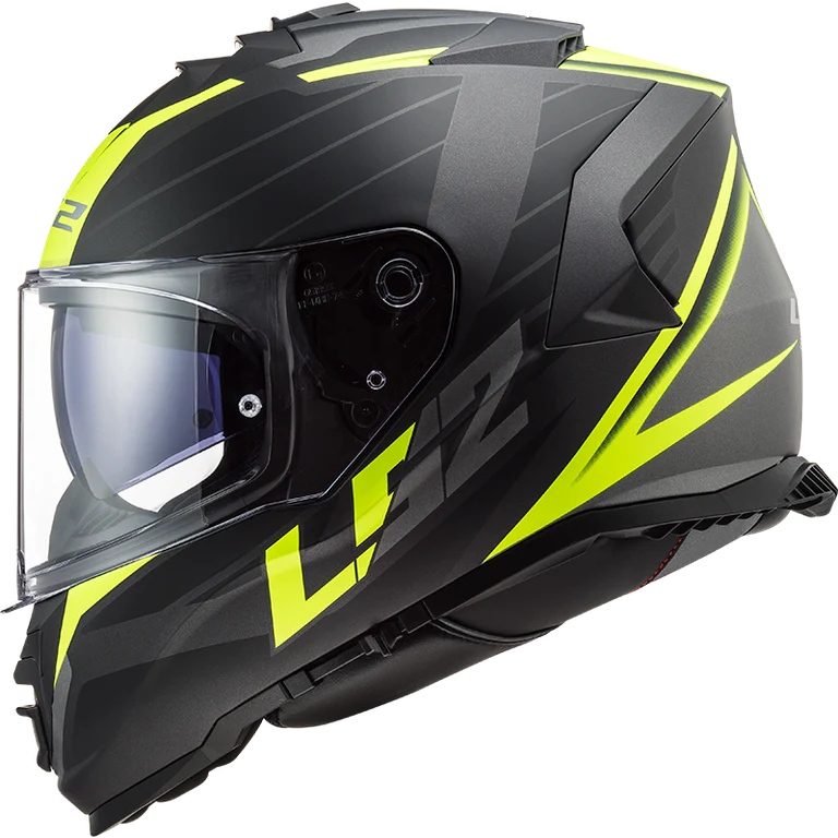LS2 HELMET FF800 STORM II NERVE BLACK HIVIZ YELLOW