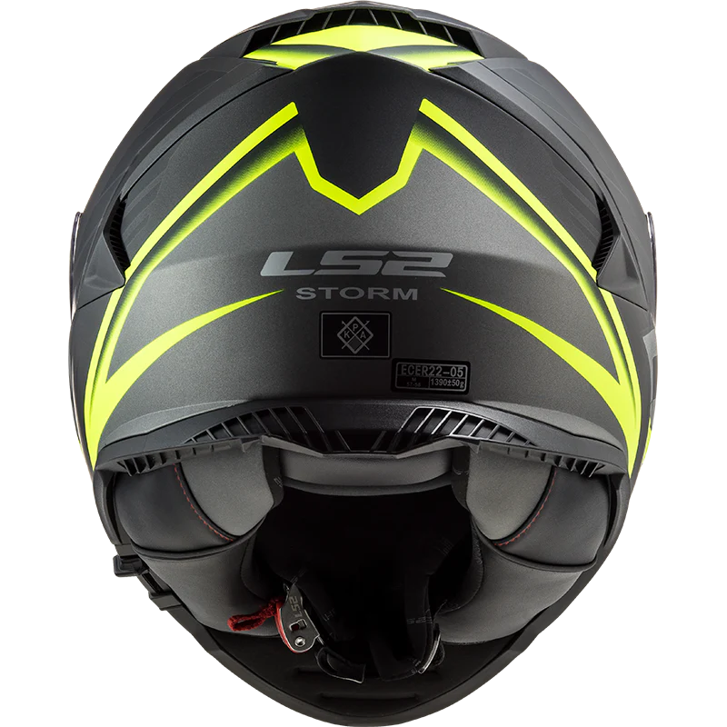 LS2 HELMET FF800 STORM II NERVE BLACK HIVIZ YELLOW