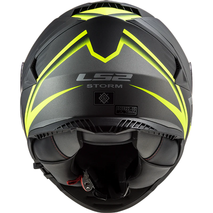 LS2 HELMET FF800 STORM II NERVE BLACK HIVIZ YELLOW