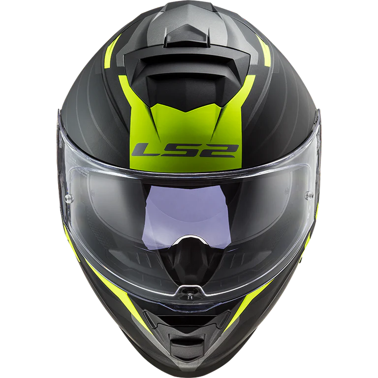 LS2 HELMET FF800 STORM II NERVE BLACK HIVIZ YELLOW