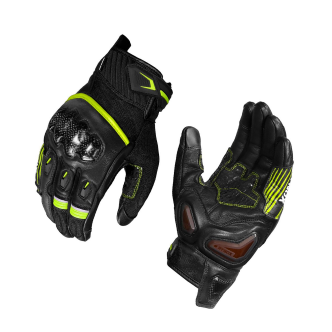 RYNOX GLOVES TORNADO PRO 5 BLACK HIVIZ GREEN