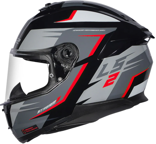 LS2 HELMET FF320 STREAM II METEOR BLACK RED