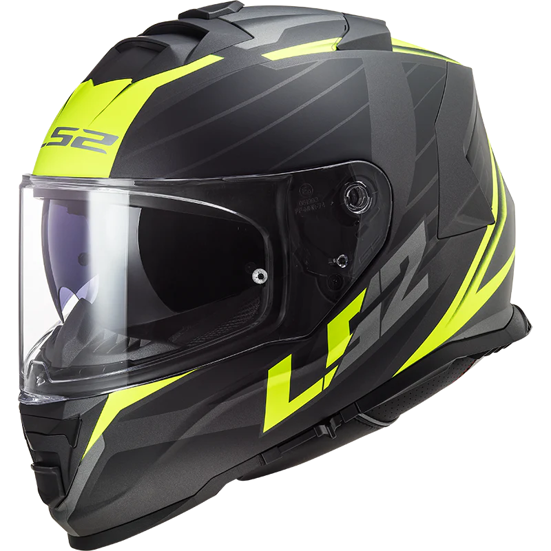 LS2 HELMET FF800 STORM II NERVE BLACK HIVIZ YELLOW