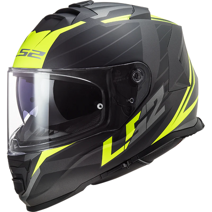 LS2 HELMET FF800 STORM II NERVE BLACK HIVIZ YELLOW