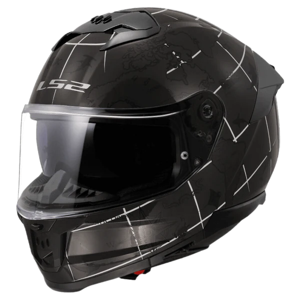 LS2 HELMET FF320 STREAM II WORLDMAP BLACK