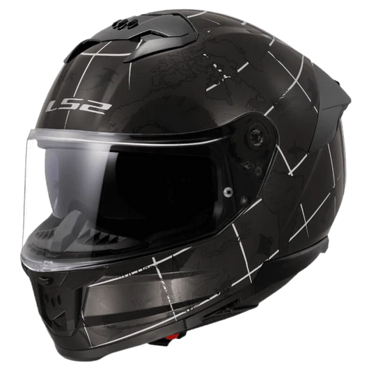 LS2 HELMET FF320 STREAM II WORLDMAP BLACK