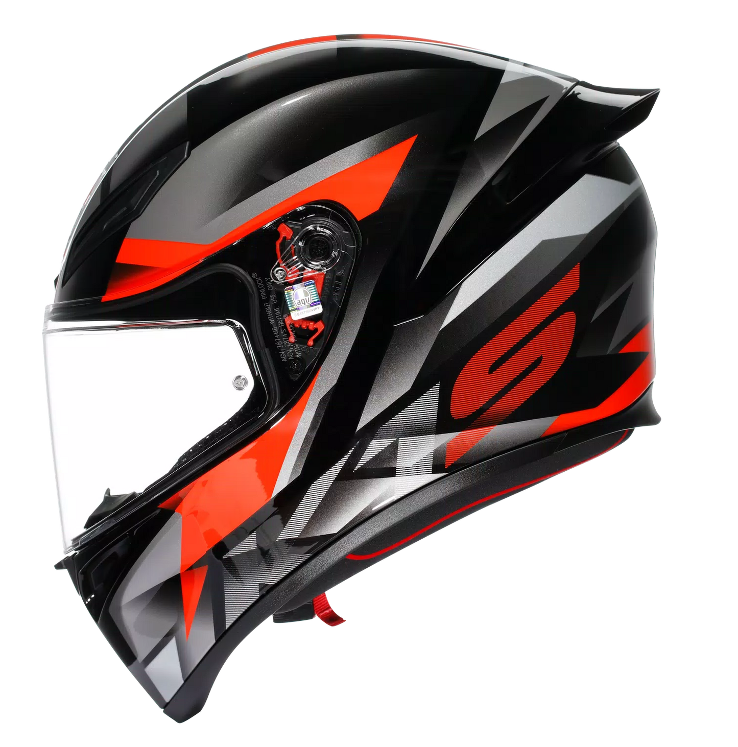 AGV HELMET K1S FASTLAP BLACK GREY RED  064