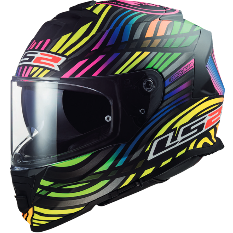 LS2 HELMET FF800 STORM POWER MATT BLACK RAINBOW