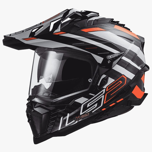 HELMET LS2 MX701 CARBON EDGE BLACK FLUO ORANGE