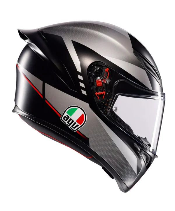 AGV HELMET K1S LAP MATT BLACK GREY RED 034