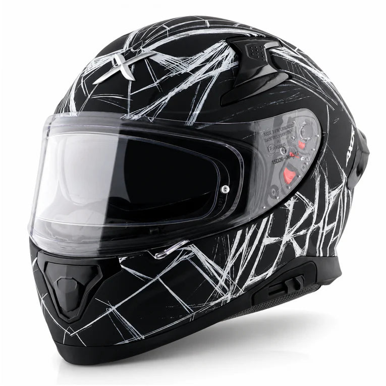 AXOR HELMET APEX MARVEL SPIDERMAN DULL BLACK WHITE