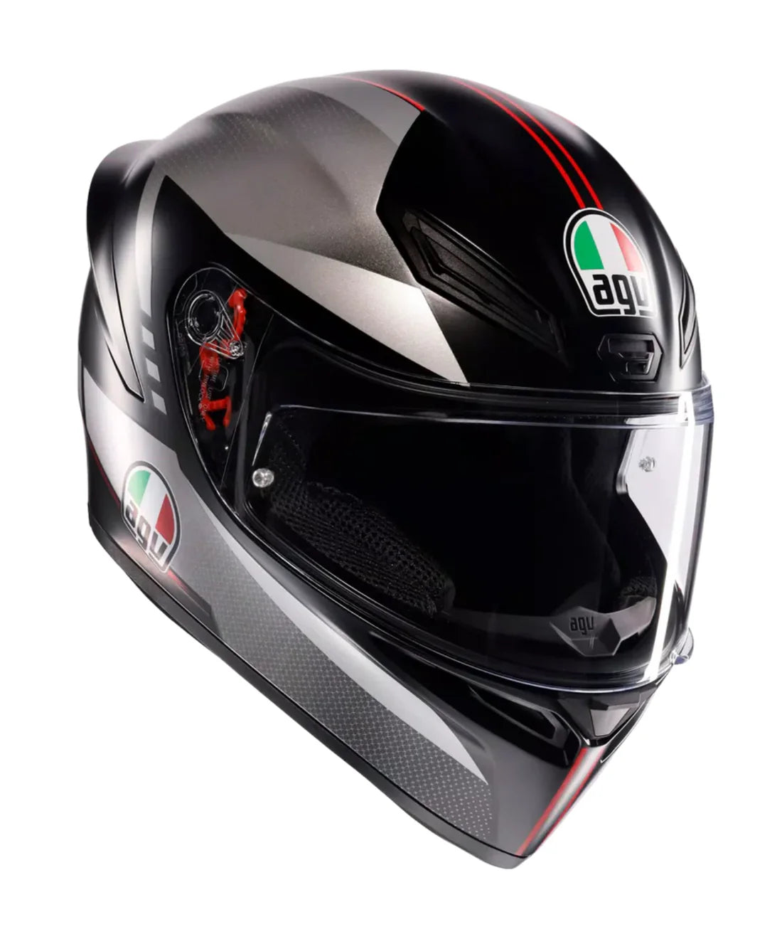 AGV HELMET K1S LAP MATT BLACK GREY RED 034