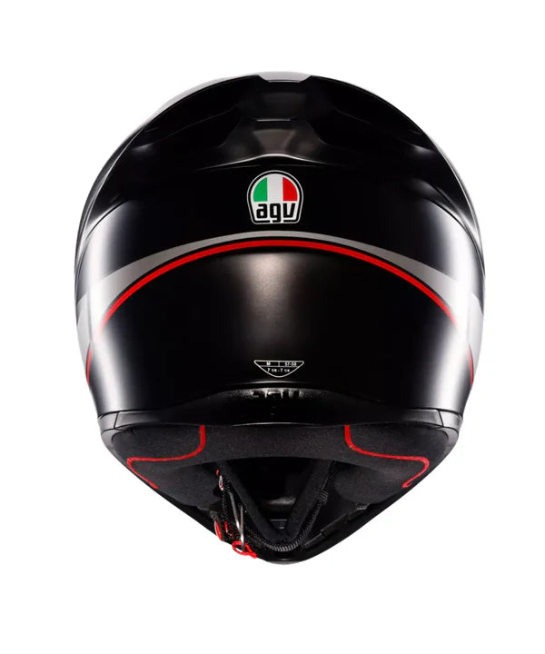 AGV HELMET K1S LAP MATT BLACK GREY RED 034