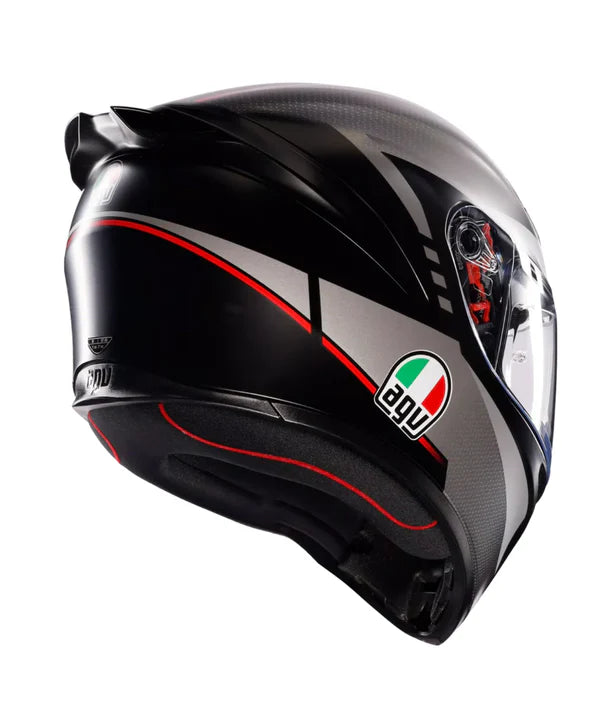AGV HELMET K1S LAP MATT BLACK GREY RED 034