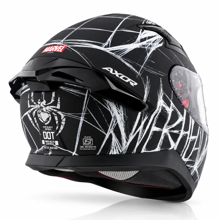 AXOR HELMET APEX MARVEL SPIDERMAN DULL BLACK WHITE
