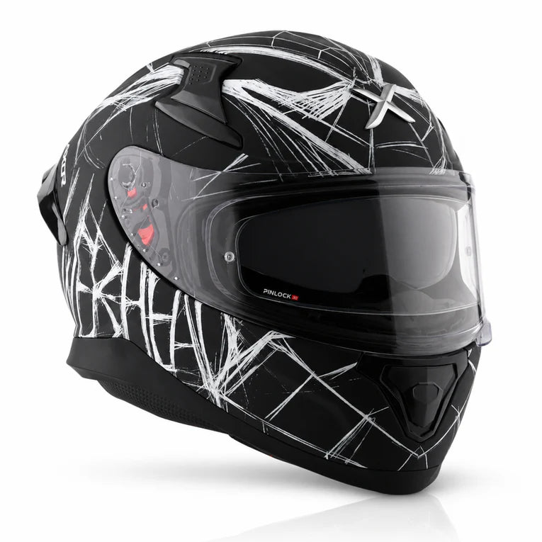 AXOR HELMET APEX MARVEL SPIDERMAN DULL BLACK WHITE