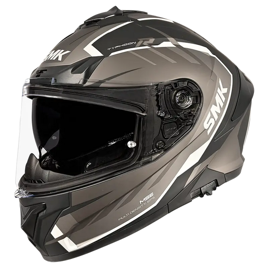 SMK HELMET TYPHOON AEROT MATT BLACK GREY (MA266)