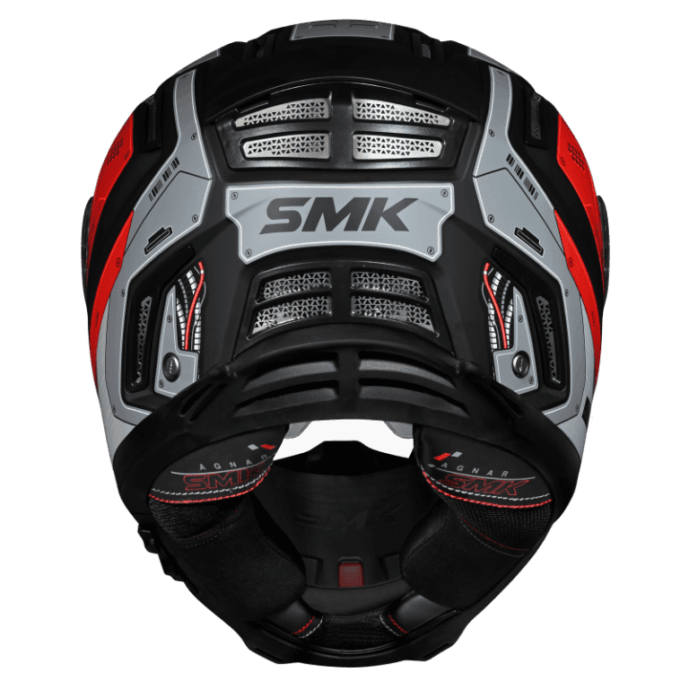 SMK HELMET AGNAR CYBORG MATT BLACK GREY RED (MA263)