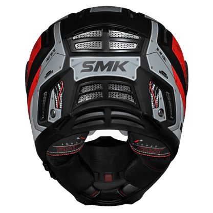 SMK HELMET AGNAR CYBORG MATT BLACK GREY RED (MA263)